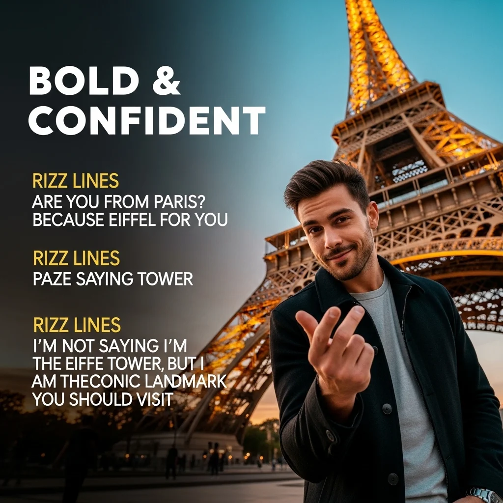 Bold & Confident — Eiffel Tower Rizz Lines