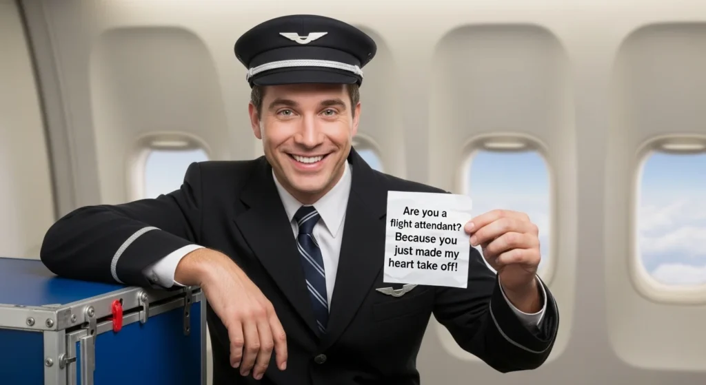 Cheesy Flight Attendant Rizz Lines
