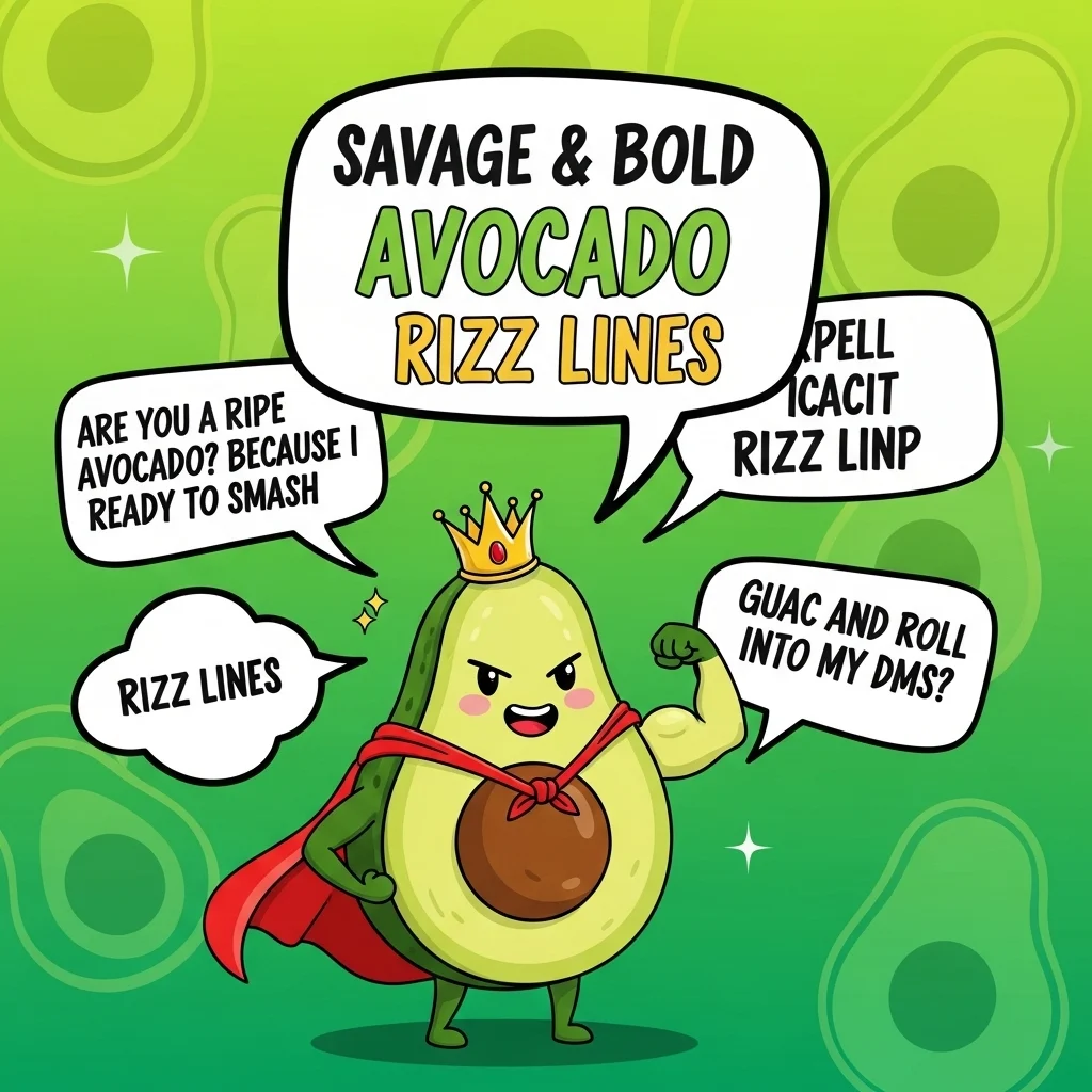Savage & Bold Avocado Rizz Lines