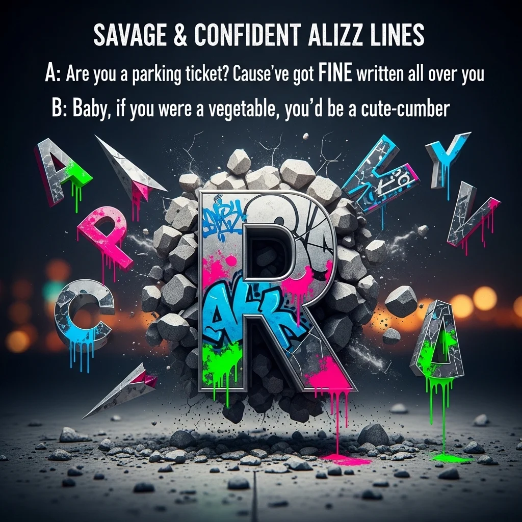 Savage & Confident Alphabet Rizz Lines