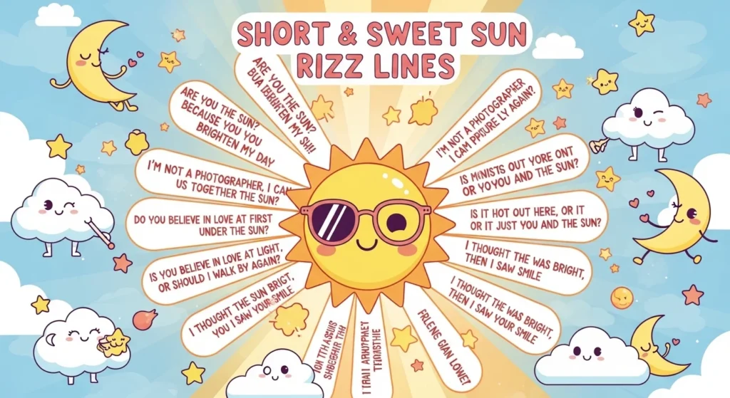 Short & Sweet Sun Rizz Lines