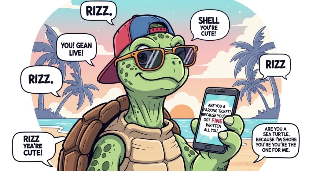 Social Media Turtle Rizz Lines