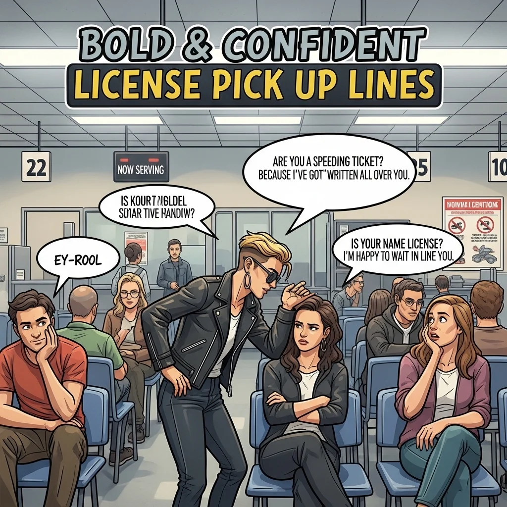 Bold & Confident License Pick Up Lines