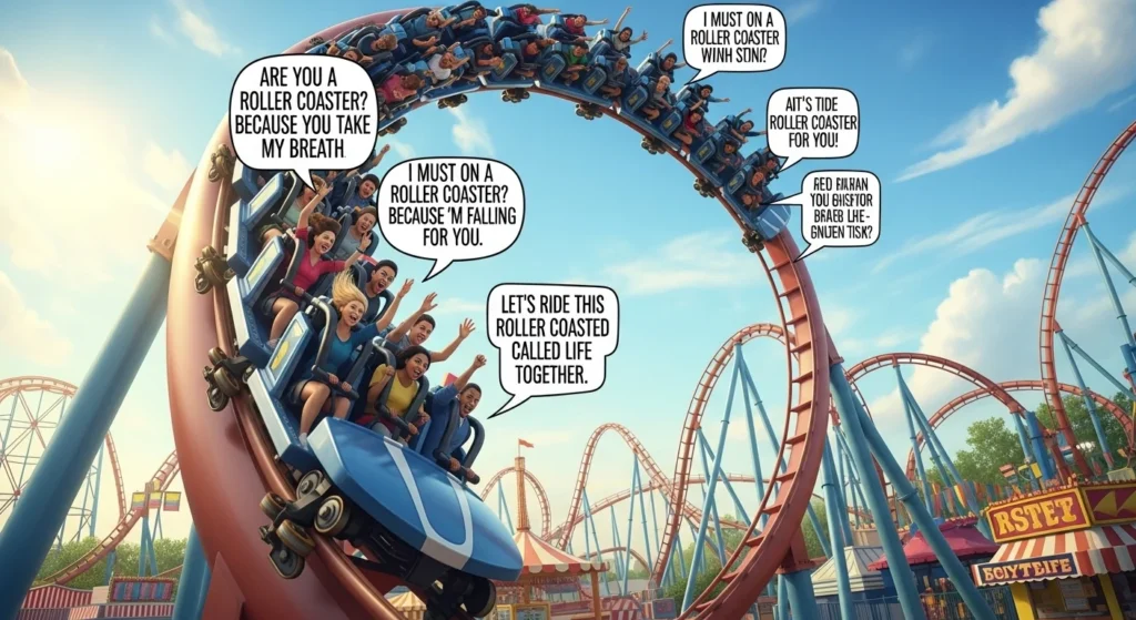 Cute Roller Coaster Rizz Lines