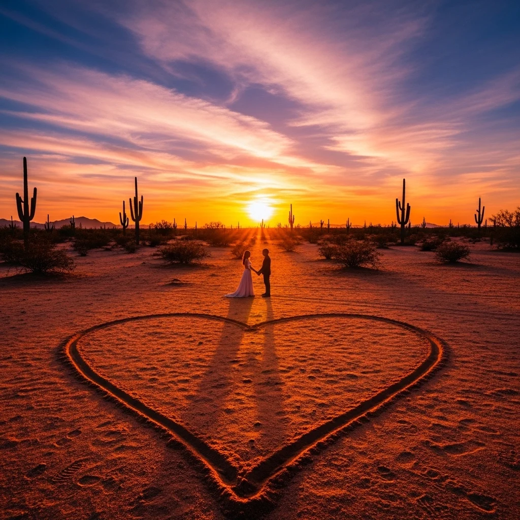 Desert Sunset Love Lines