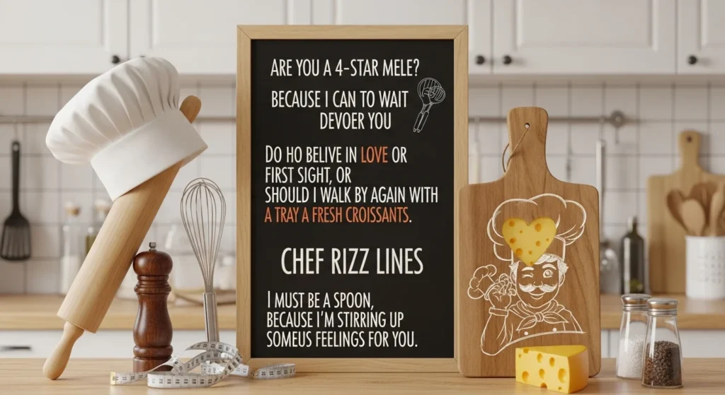 Kitchen-Themed Chef Rizz Lines with Culinary Humor