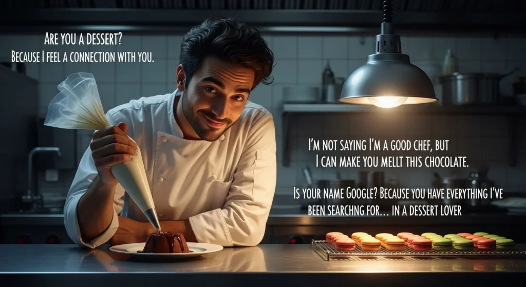 Late-Night Chef Rizz Lines for Sweet Cravings