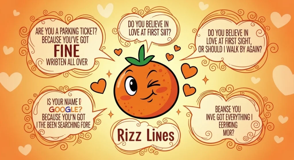 Cute Orange Rizz Lines