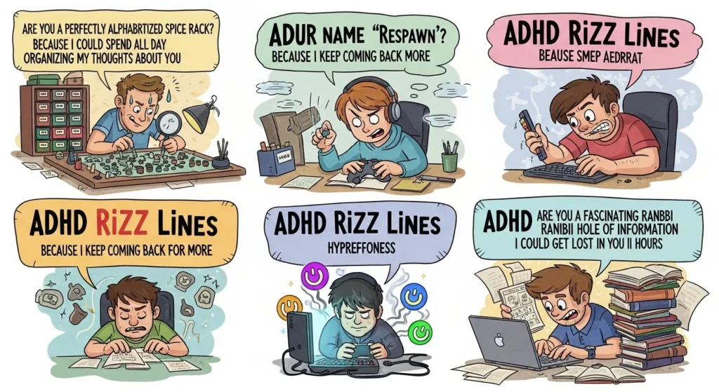 ADHD Rizz Lines Inspired by Hyperfocus Moments