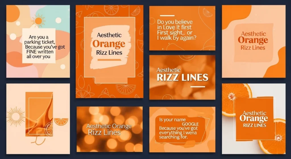 Aesthetic Orange Rizz Lines for Social Media