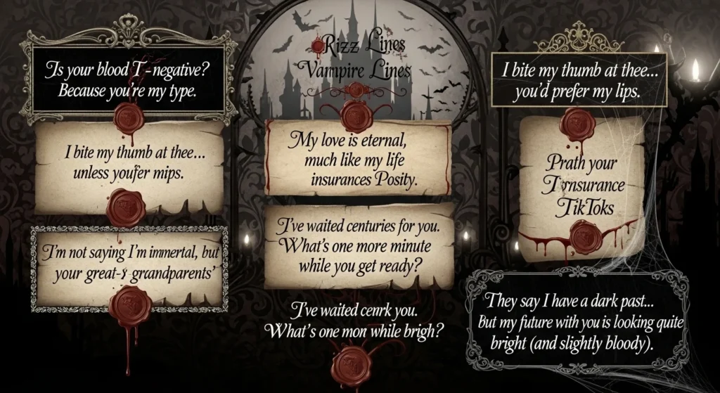 Aesthetic Vampire Rizz Lines for Captions & Bios
