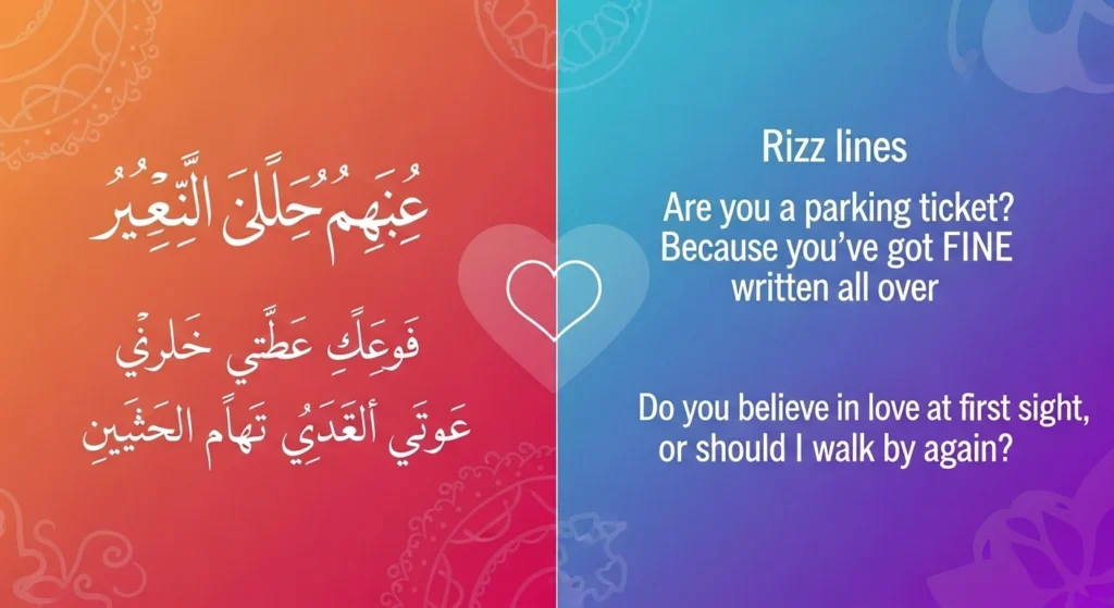 🌍 Arabic-English Mixed Rizz Lines (Modern Style)