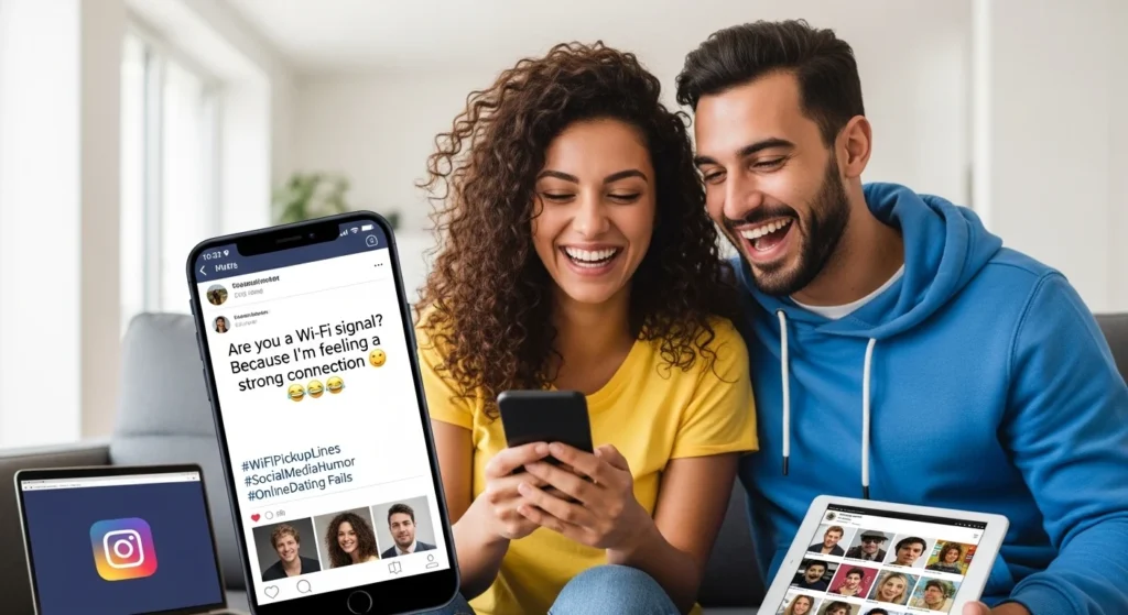 Repurposing WiFi Pick Up Lines for Social Media