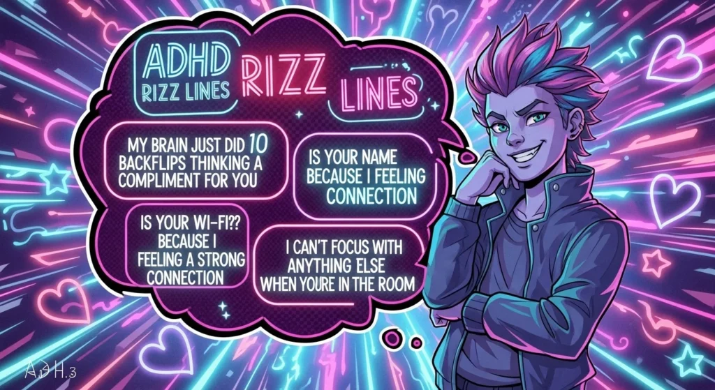Chaotic but Charming ADHD Rizz Lines
