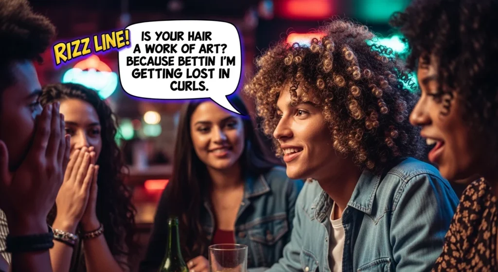 Savage Curly Hair Rizz Lines for Confident Flirting